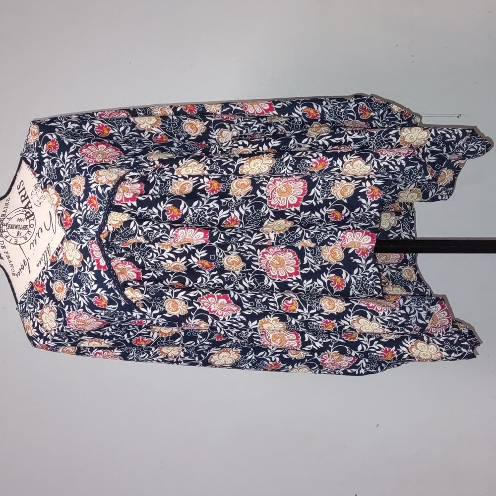 Knox Rose Women V Neck Floral Long Sleeve Tops Size XL 100% Polyester